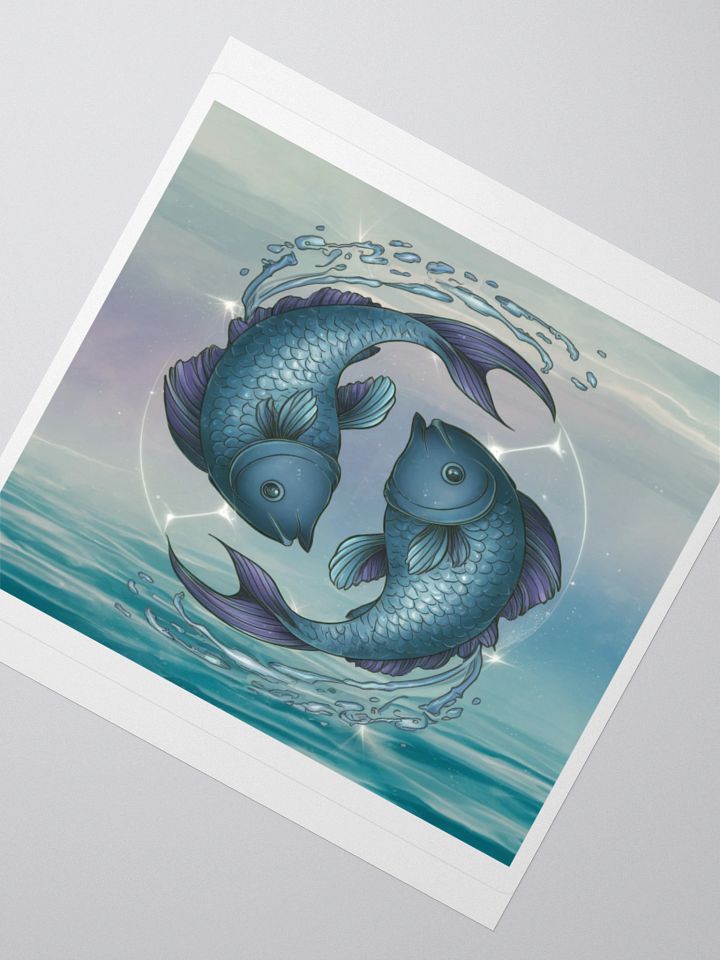 Exclusive Pisces Aquatic Sticker: Dual Fish in Water Swirl - Perfect for Cars, Laptops, and Astrology Fans! product image (6)