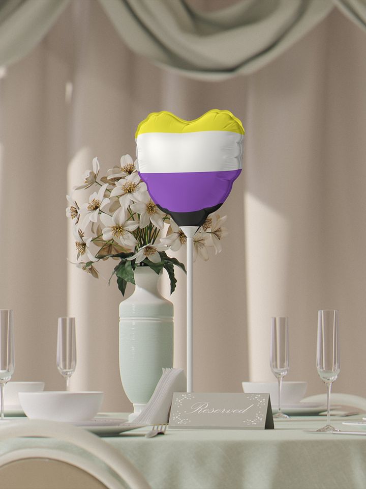 Non binary heart balloon product image (2)
