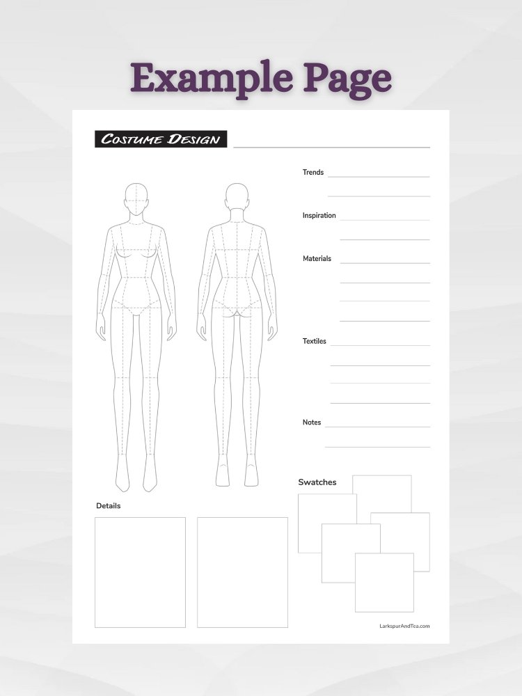 Cosplay Costume and Makeup Planner - Male, Female, and Child Body Templates product image (5)