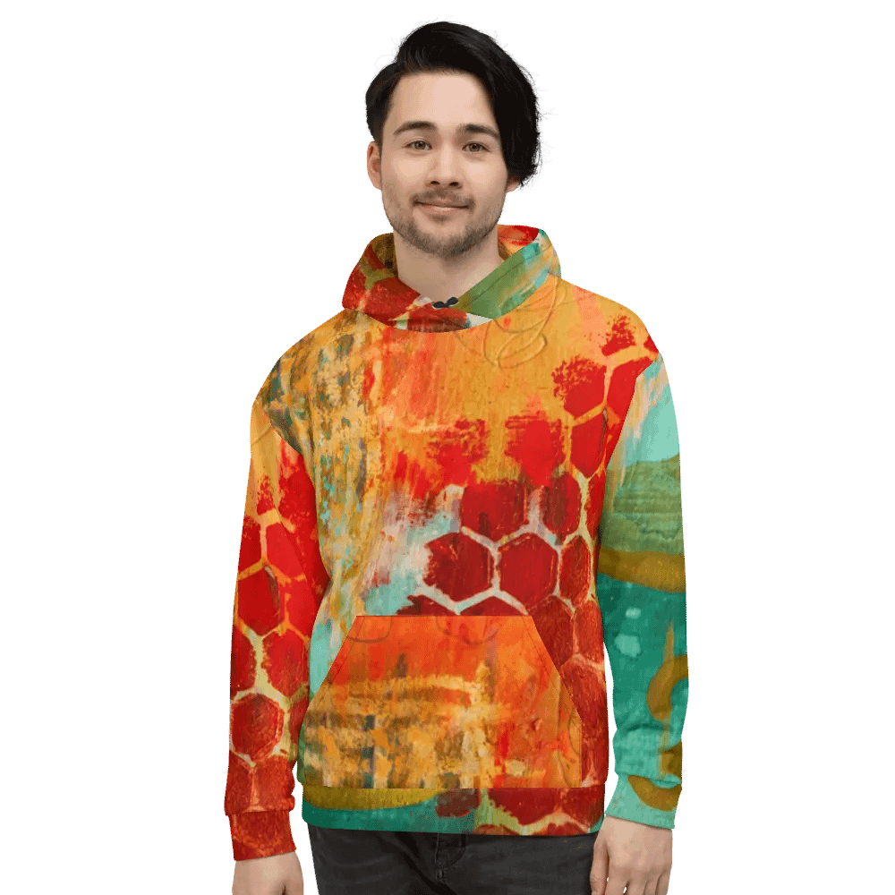 original abstract painting on unisex sweatshirt, hoodie product image (2)