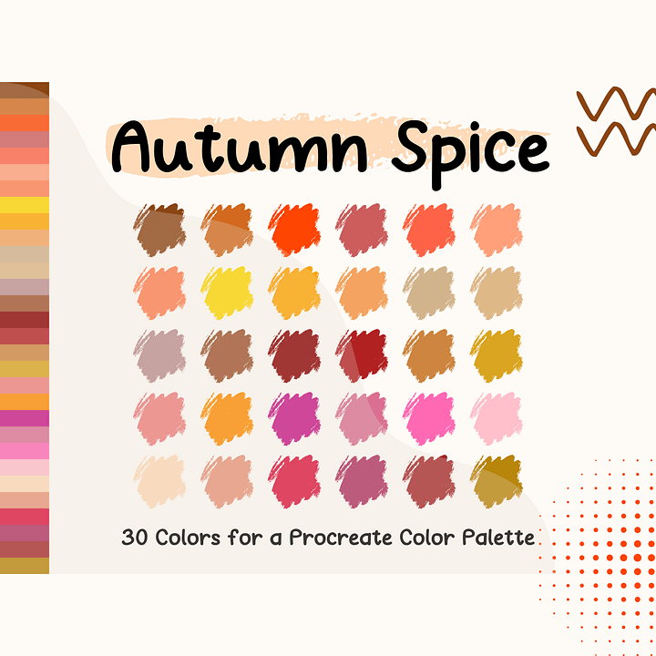 Autumn Spice Procreate Color Palette with HEX Codes ★ DIGITAL ★ product image (1)