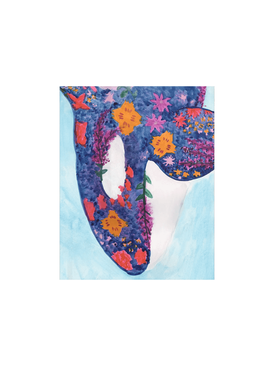 floral orca 05 - watercolour on paper - print product image (2)