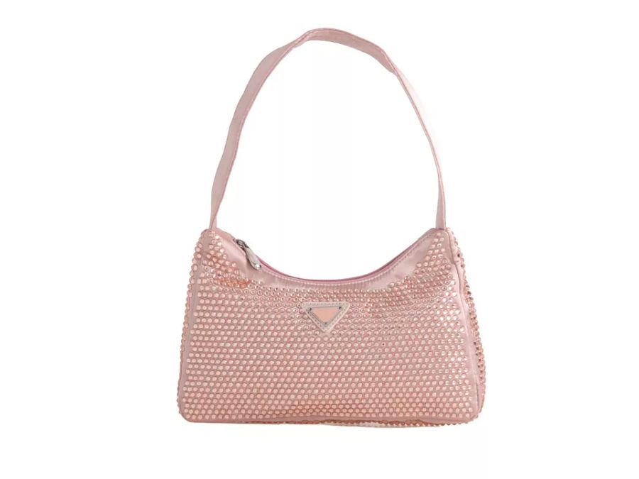 Womens Diamante Crystal Satin Clutch Bag Top product image (5)