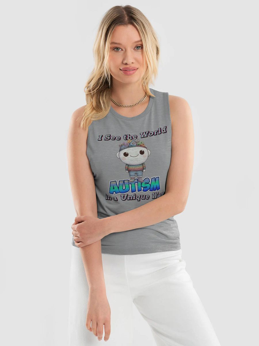 Autism: I See the World in a Unique Way Bella+Canvas Women's Flowy Muscle Tank product image (2)