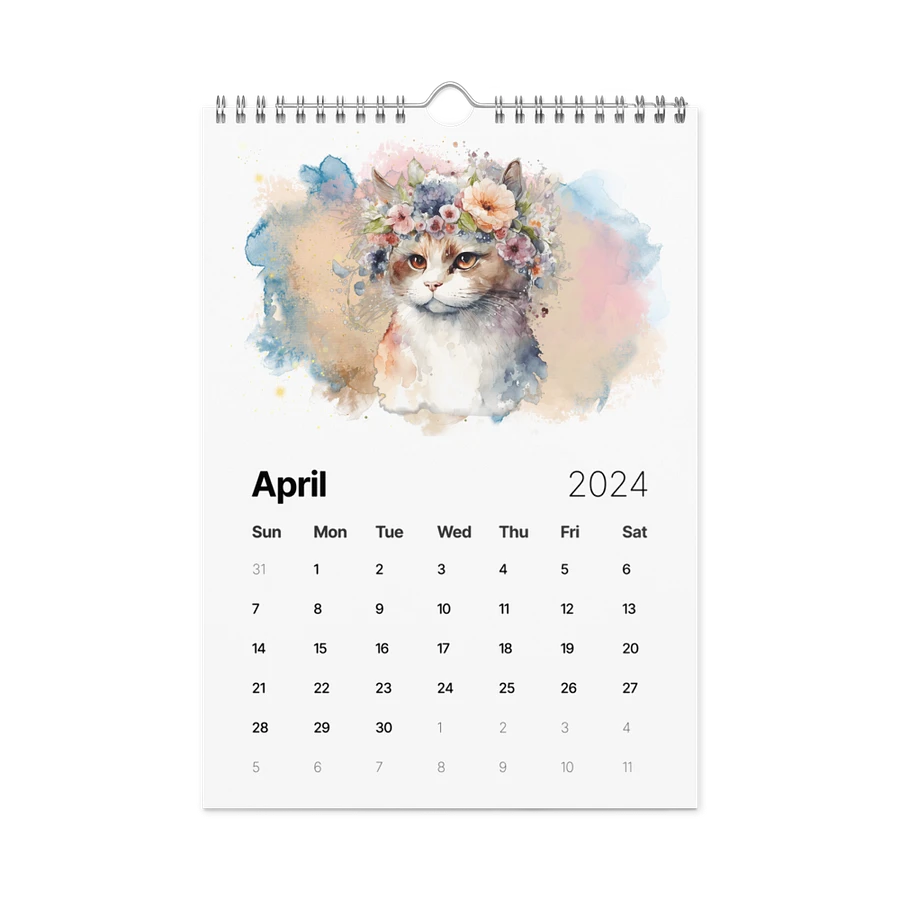 Watercolor Cats 2024 Wall Calendar, 12 Month product image (7)