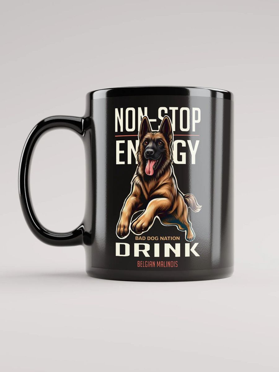 Malinois Energy Drink - Black ceramic mug product image (5)
