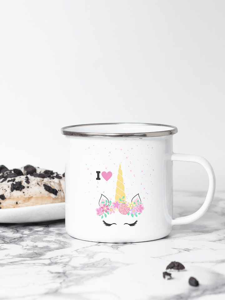 I Love Unicorns Enamel Mug product image (1)