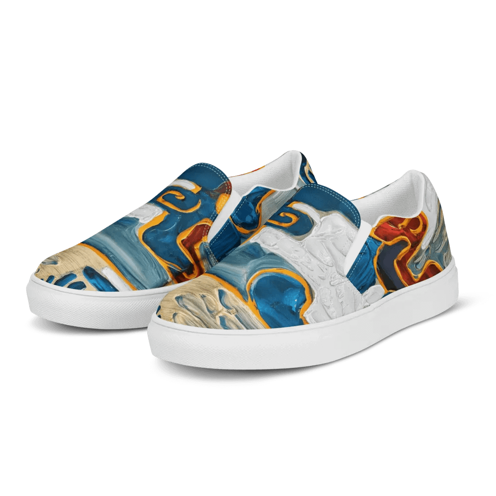 Women's "Combing the Clouds" Painted Canvas Slip-On Shoes product image (3)