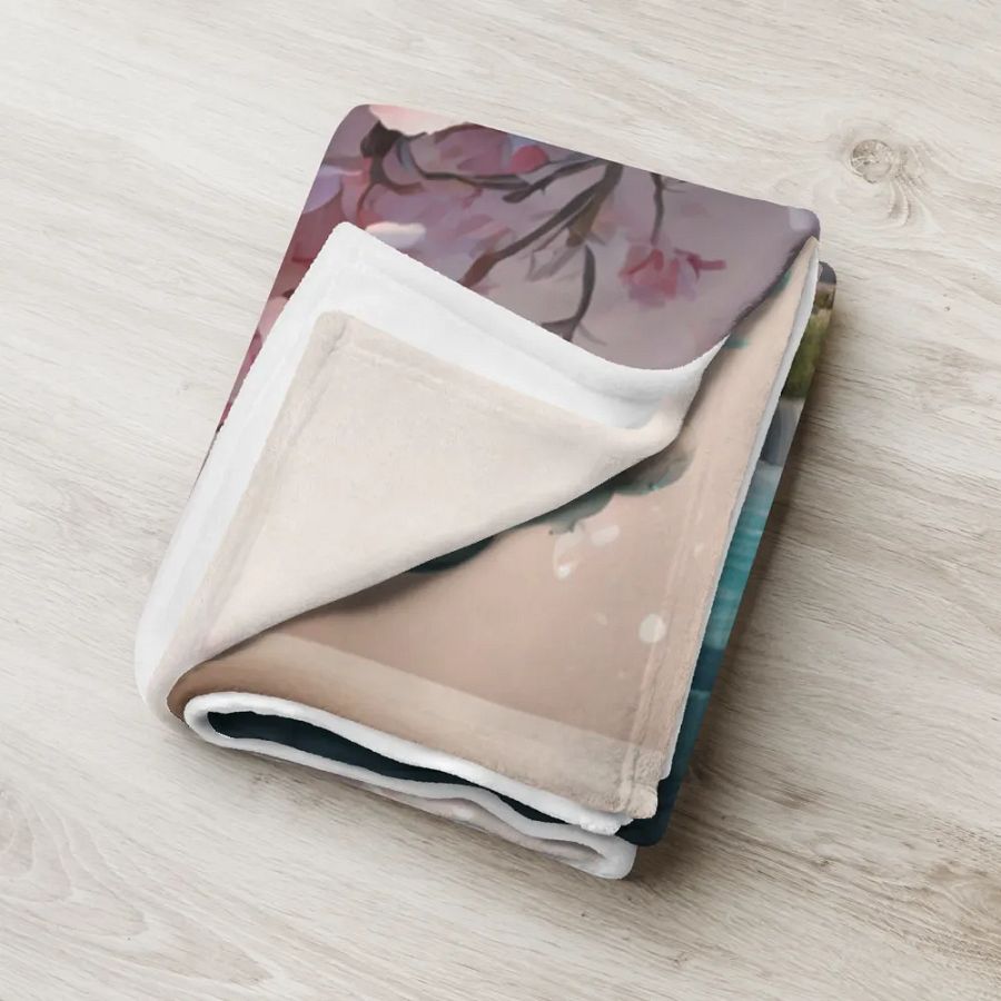 The pink floral hut design throw blanket product image (18)