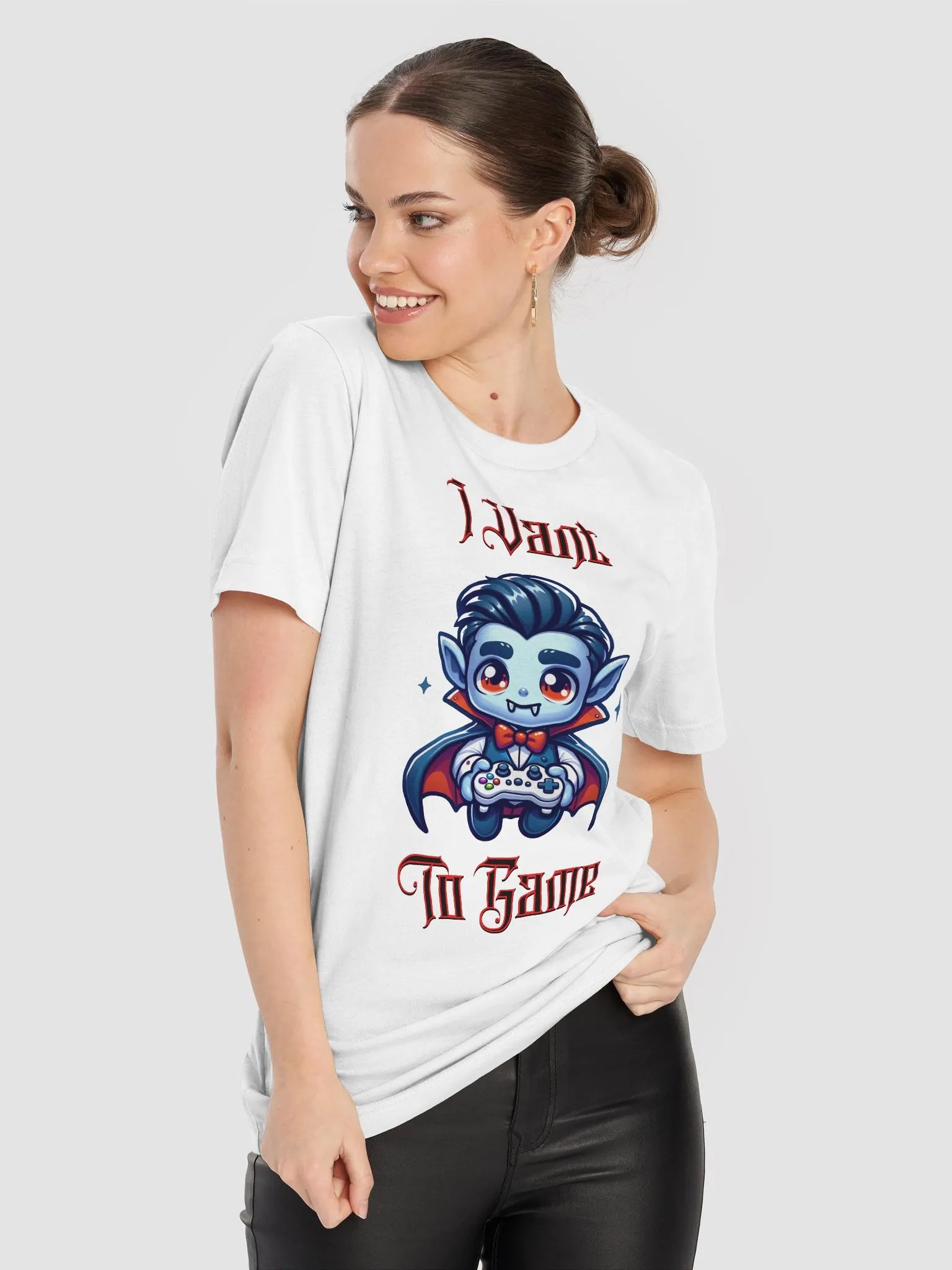 I Vant To Game Vampire Halloween Gaming T-Shirt product image (58)