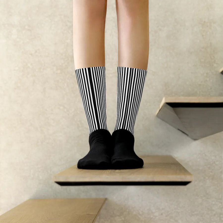 Black And White Stripe Socks product image (10)