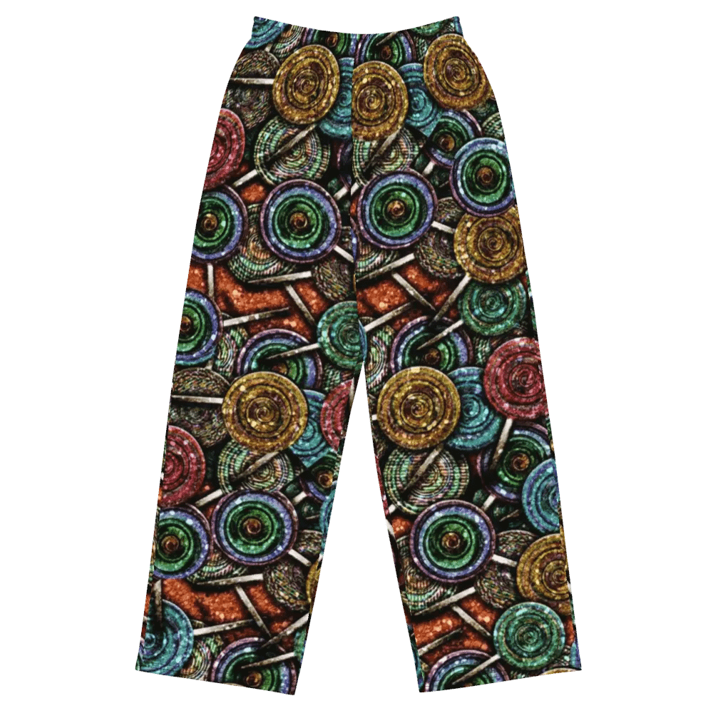 Faux Glitter Lollipop Pattern Wideleg Pants product image (2)