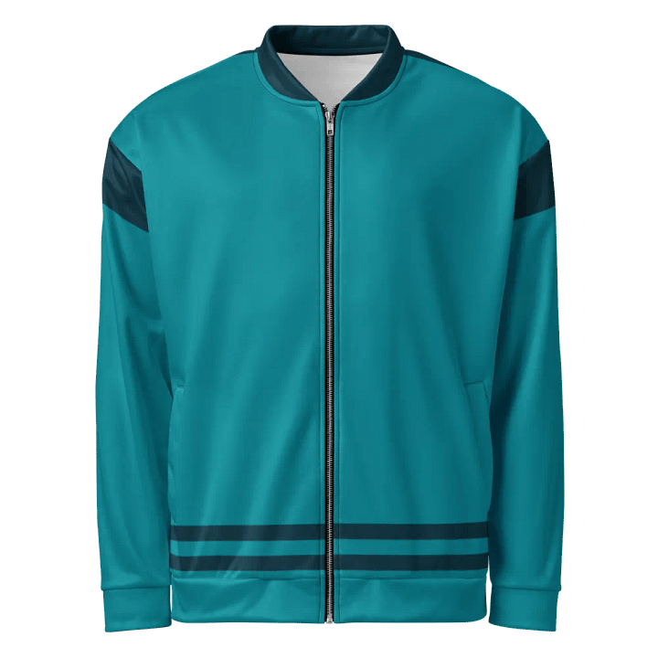 Customizable Teal Line Bomber Jacket product image (2)
