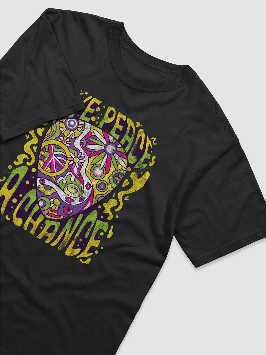Give Peace a Chance | Trippy Hippie Guitar Pick with Hippie Symbols | Boho-Retro Style T-Shirt Design product image (3)