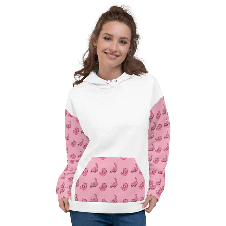White and Pink Cat Paradise Hoodie product image (1)