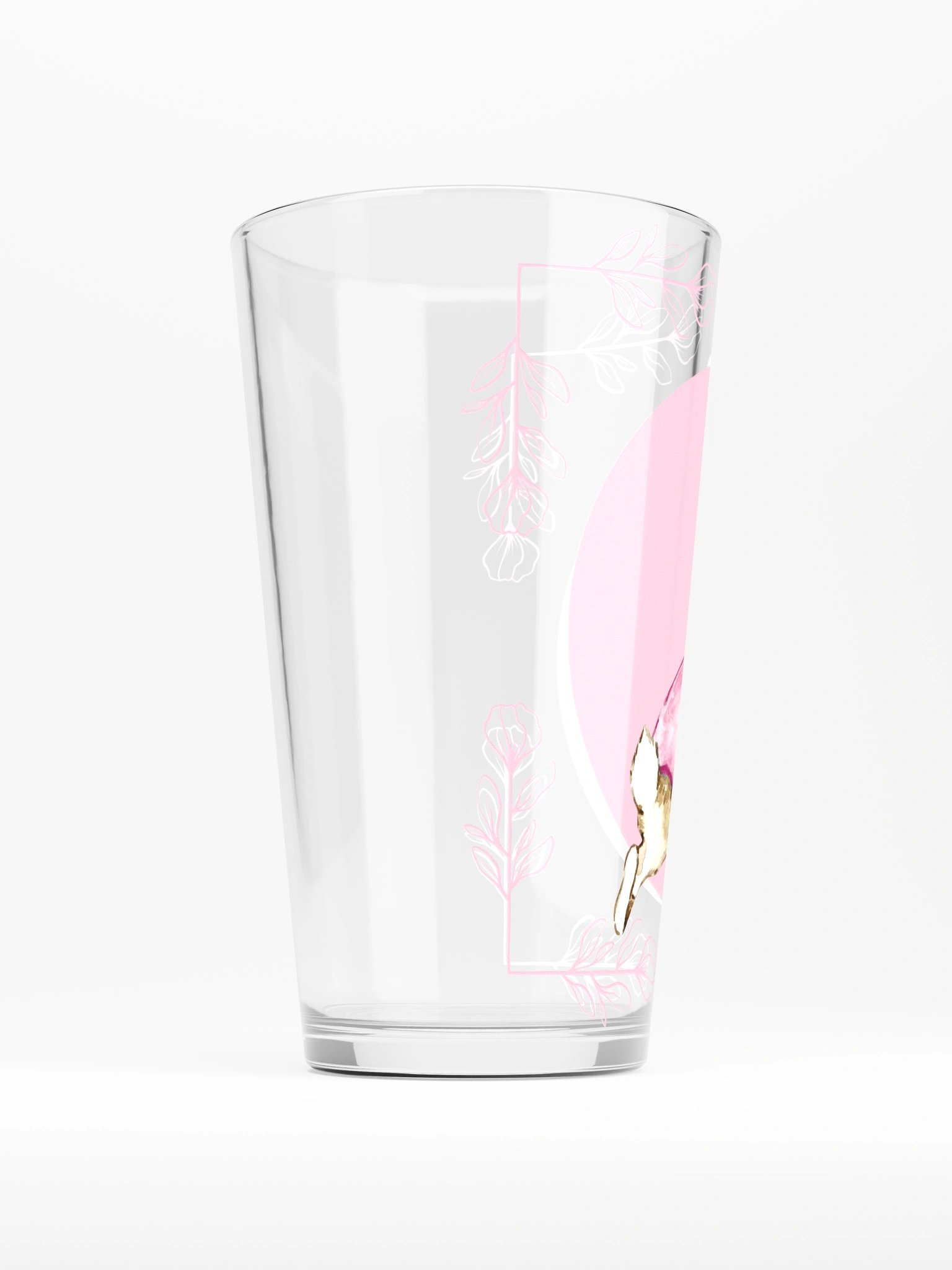 Floral Bunny Pink Jacket Illustration Pint Glass product image (2)