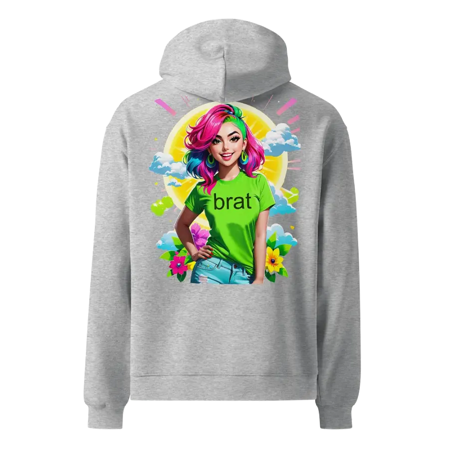 Brat - Premium Hoodie (Athletic Heather) Brat Life - v5 (Back Printed Design) product image (1)
