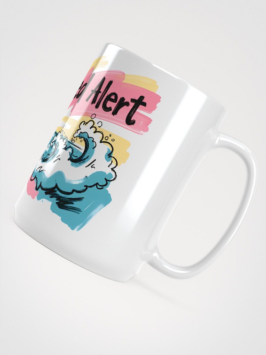 Red Alert Beach Art Print – Sunset Danger Warning Glossy Mug product image (5)