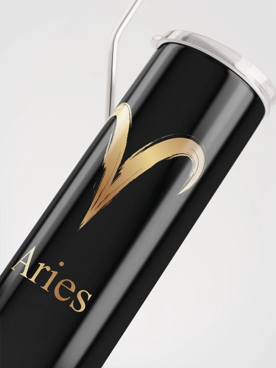 Radiate Aries Zodiac Vibes with our Golden Sign Stainless Steel Tumbler! product image (5)