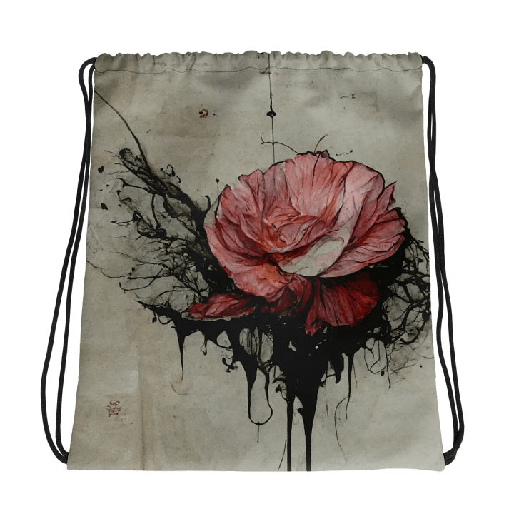 Ink Rose All-Over Drawstring Bag product image (1)