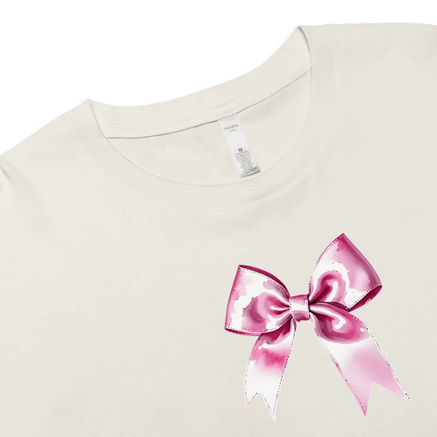Glossy Pink Ribbon Bow Crop Top product image (8)
