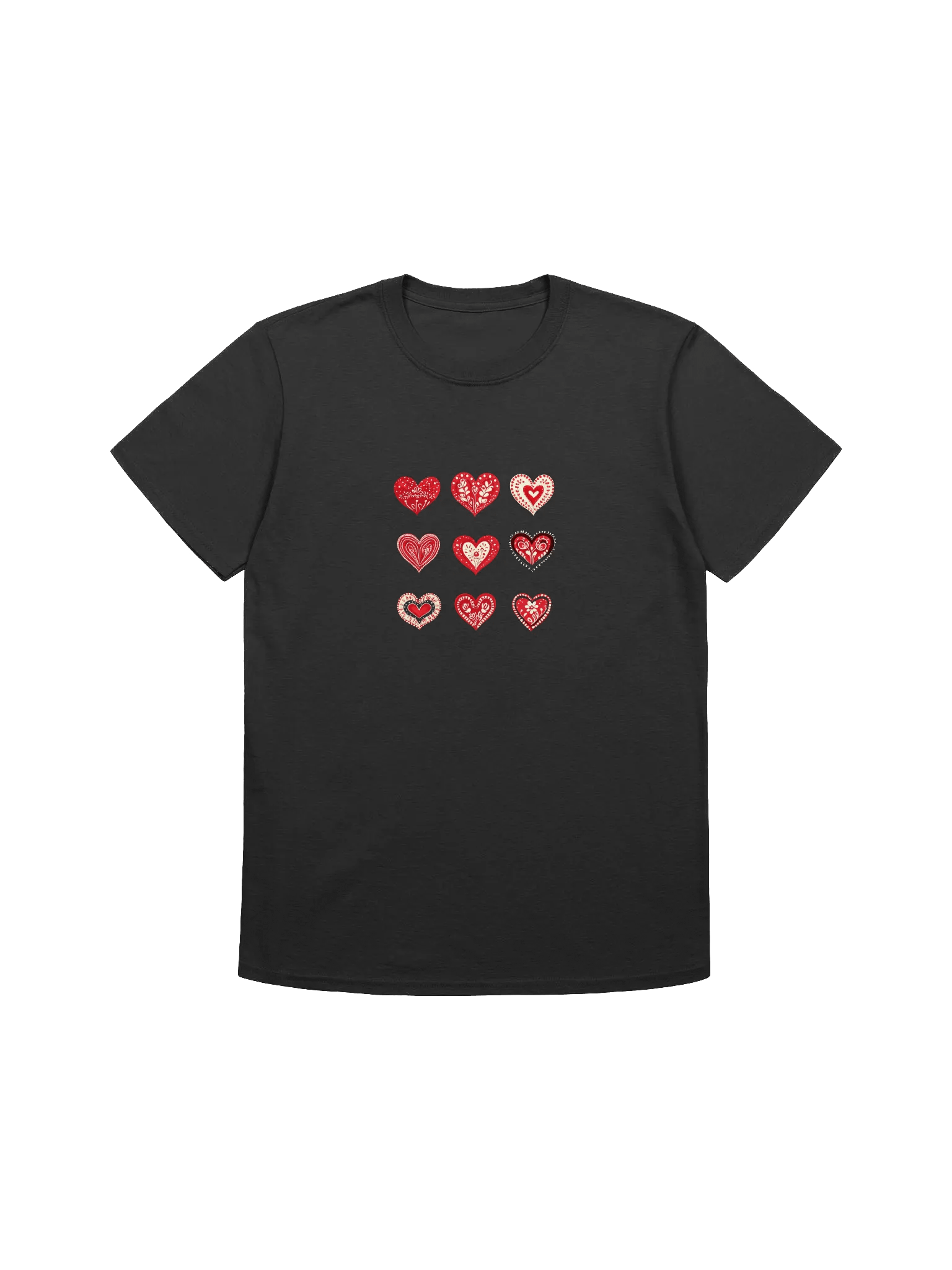 Folk Style Hearts For Valentine’s Day Unisex T-Shirt product image (1)