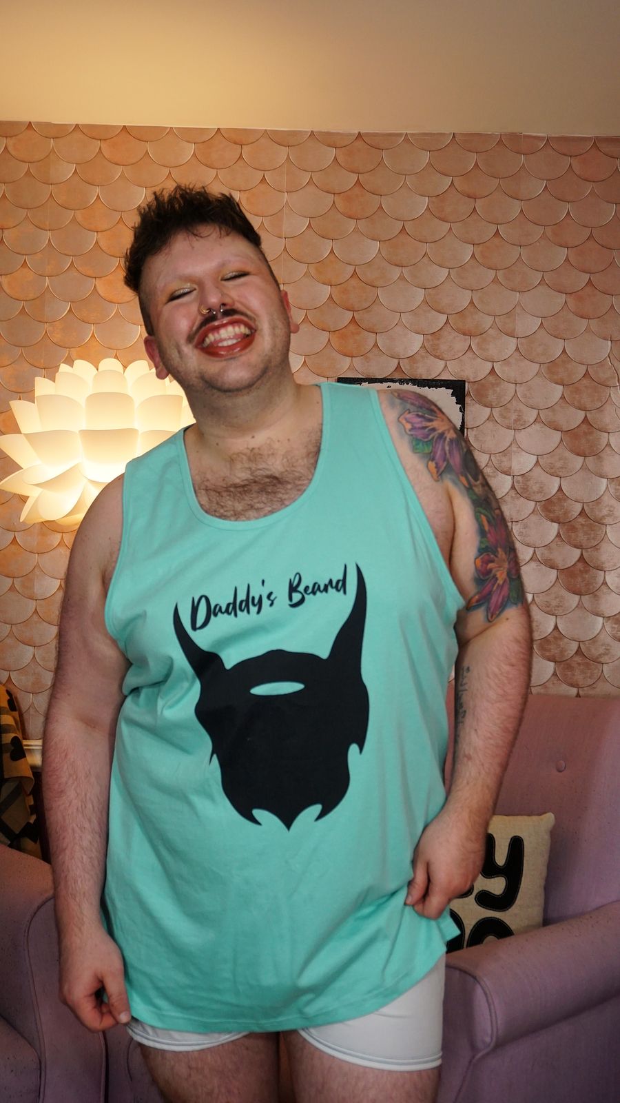 daddy's beard tank (black print) product image (23)