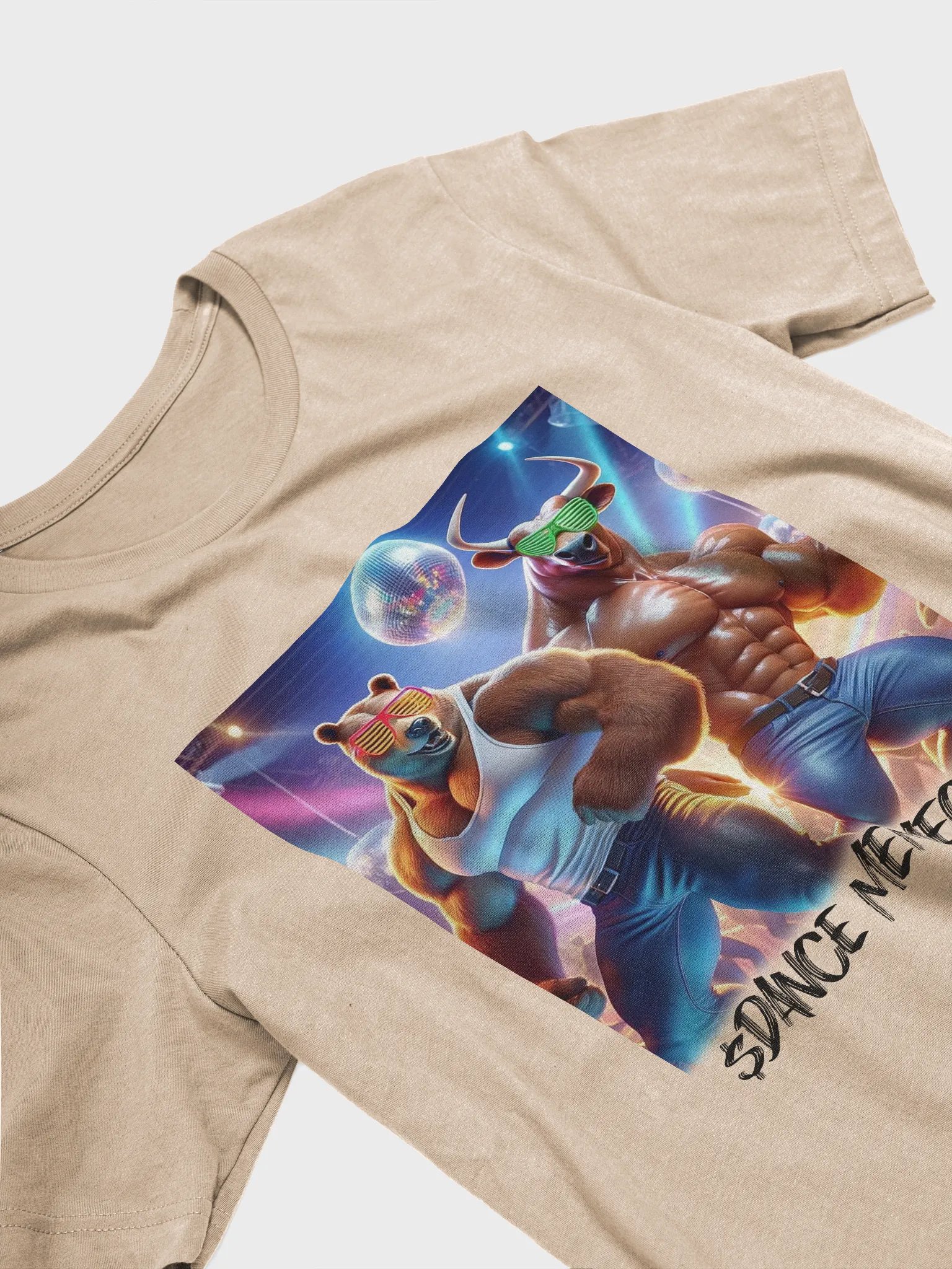 BULL BEAR BROS - DANCE MEMECOIN - PREMIUM TEE - TAN product image (6)