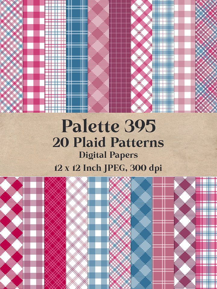 Palette 395 Plaid Patterns Digital Papers product image (1)