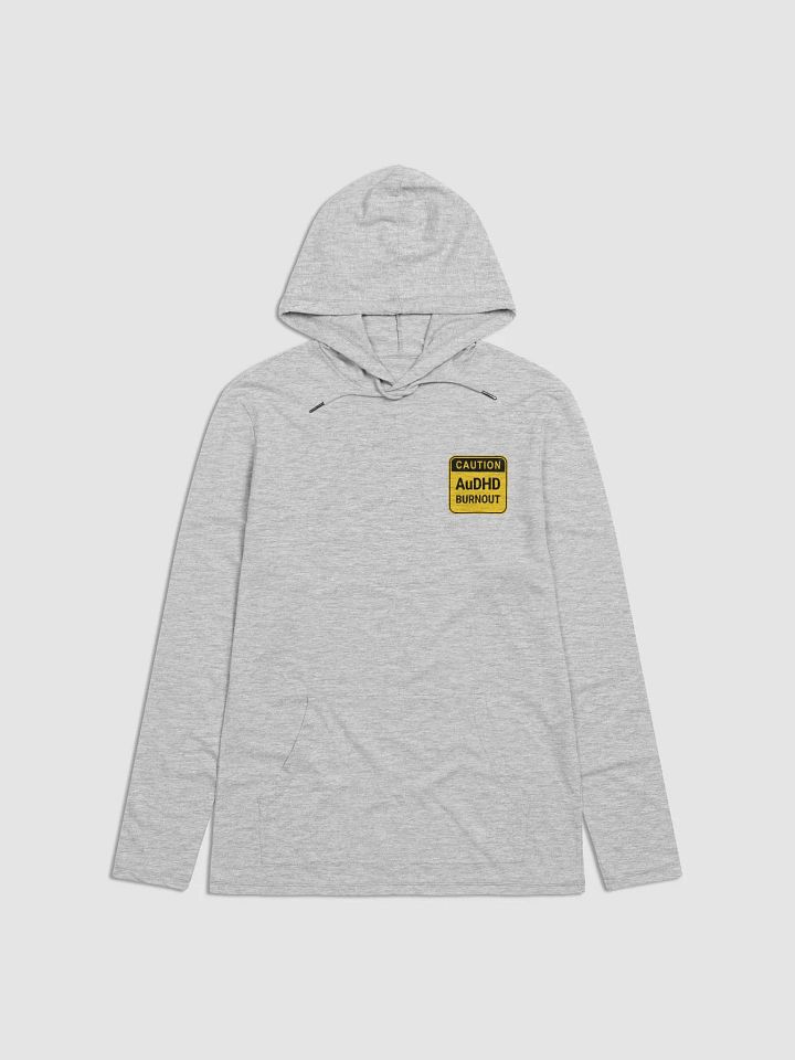 CAUTION: AuDHD BURNOUT (sm. design) printed lightweight hoodie product image (8)