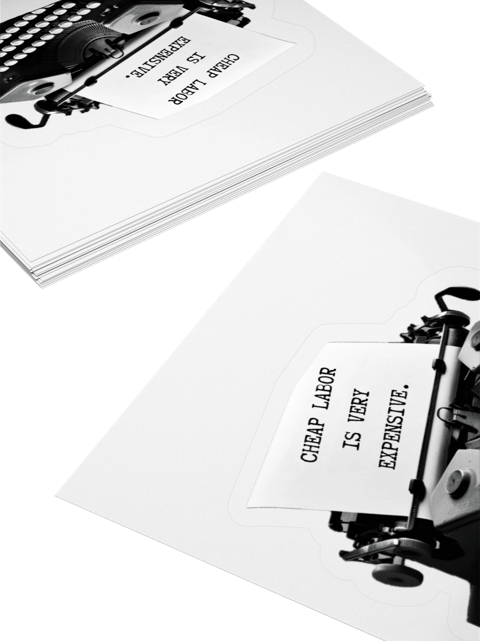 Cheap Labor Is Very Expensive Typewriter Stickers product image (12)