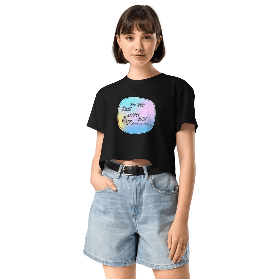 Silly Little Joke Crop Top T-shirt product image (12)