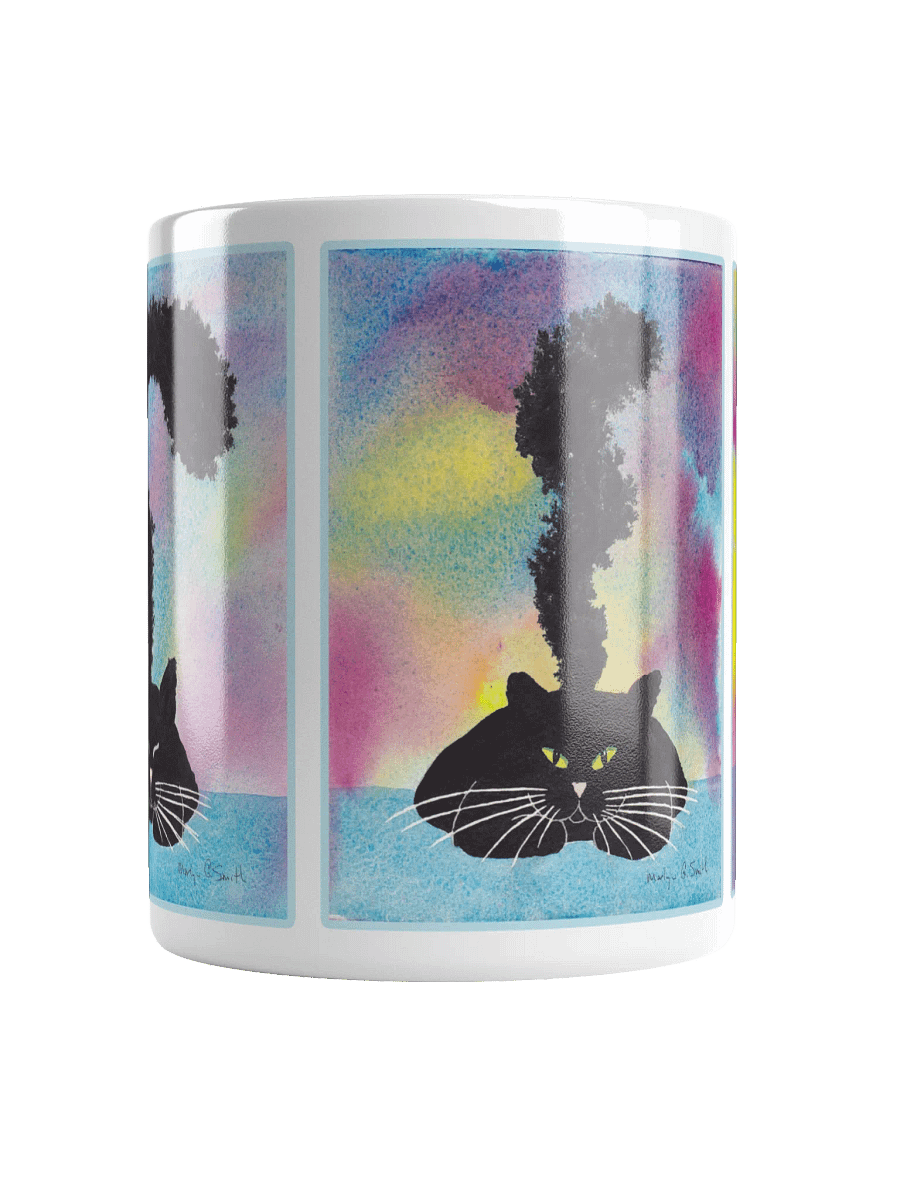 Black Kitty Coming to Full Attention on White Ceramic Mug product image (2)