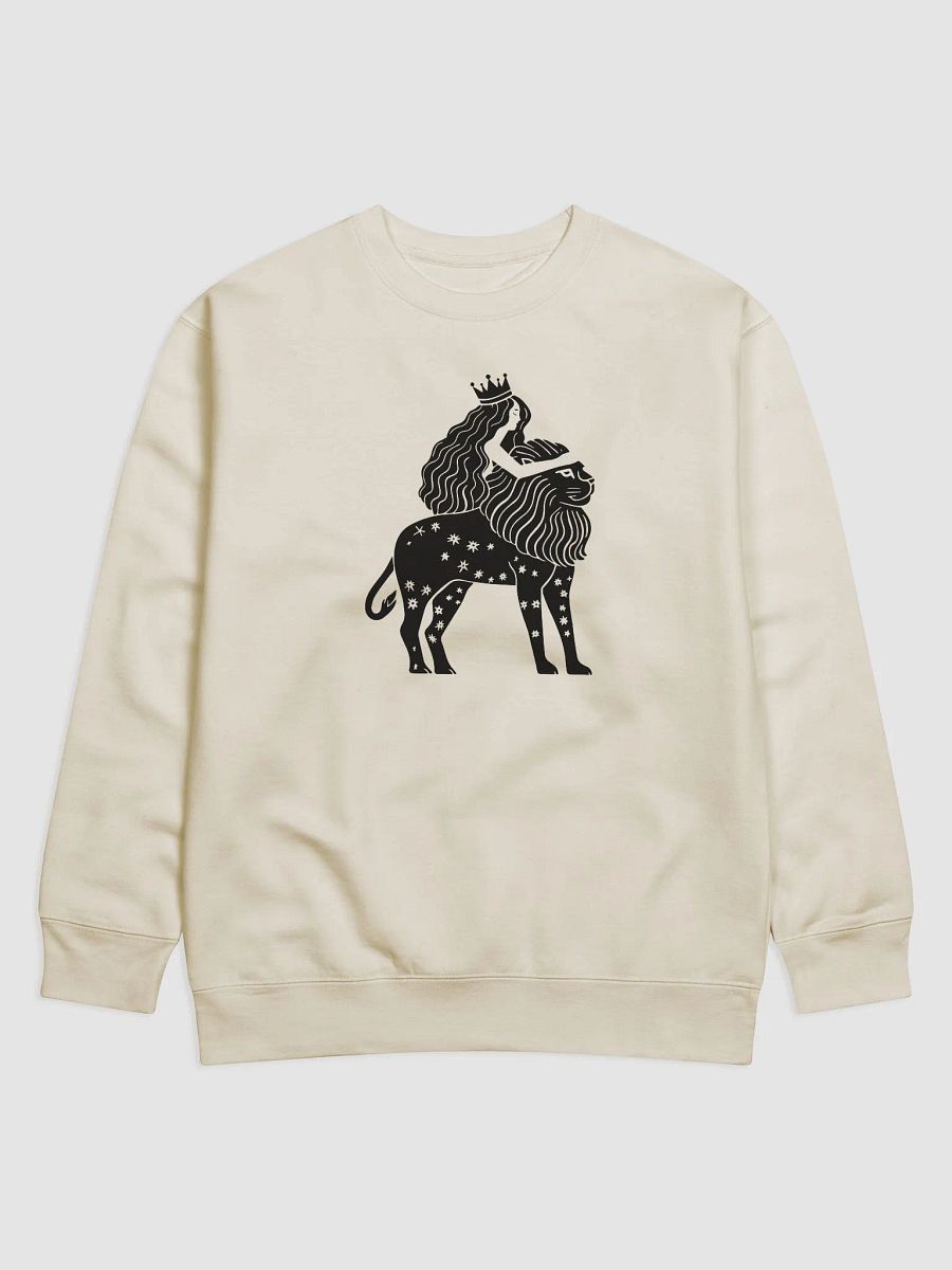 Midnight Comfort Premium Sweatshirt - Leo Zodiac Line Art | Stunning Lion Star Sign Artwork for Astrology Lovers product image (1)