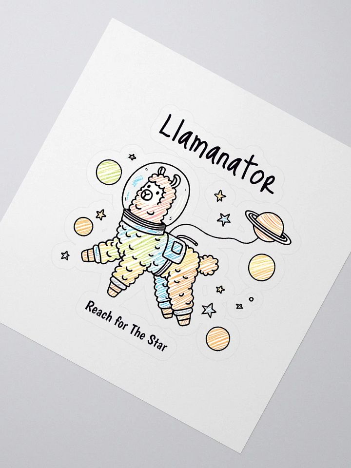 Llamanator reach for the star llama joke cute sticker product image (2)
