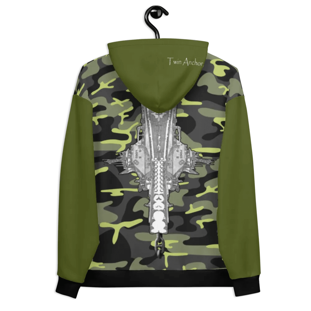 Green & Camouflage Foss double tug Sketch Hoodie product image (11)