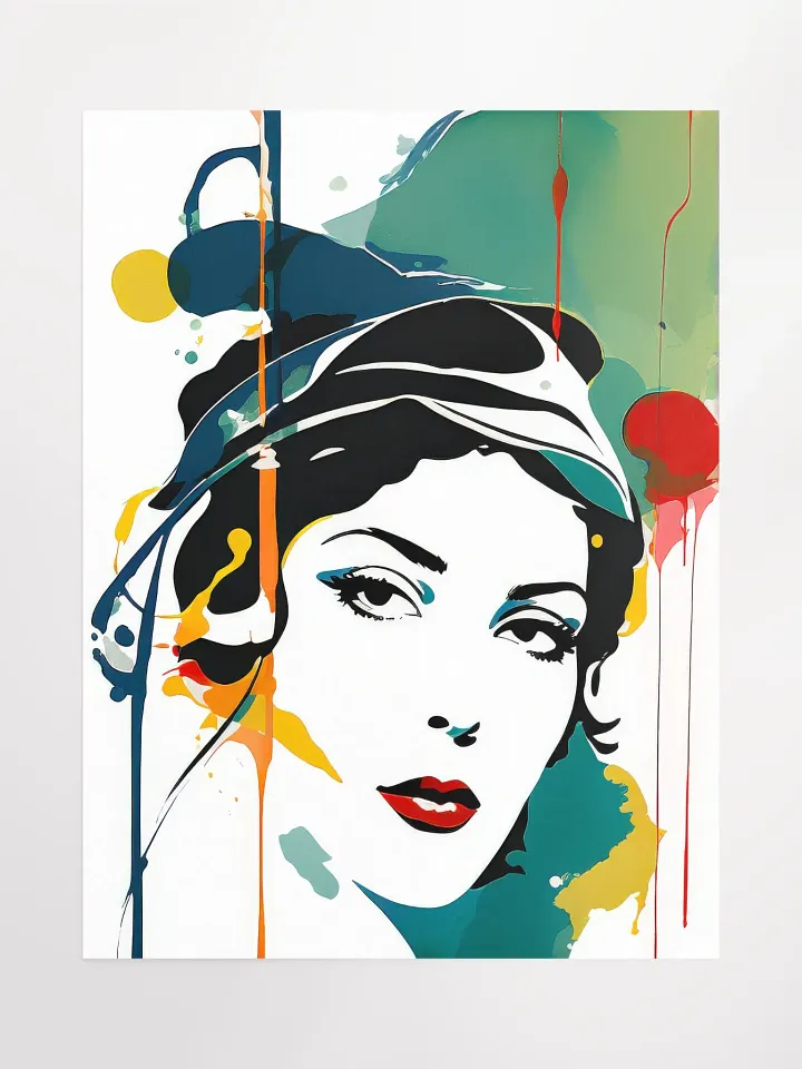 Abstract Flapper Girl - Vintage Style Poster - Medium Size 18x24 Inches product image (1)