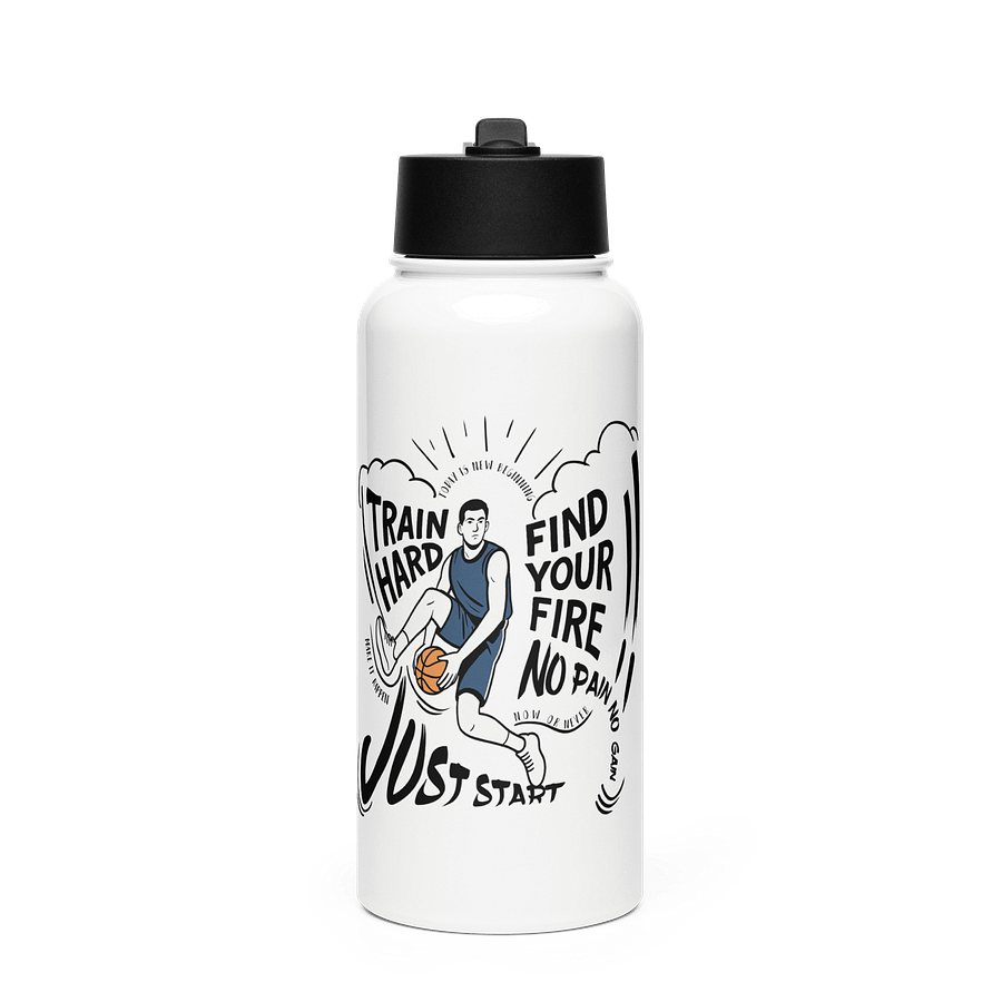 Motivational 32 oz Stainless Steel Water Bottle – Just Start, Find Your Fire, Make It Happen product image (1)
