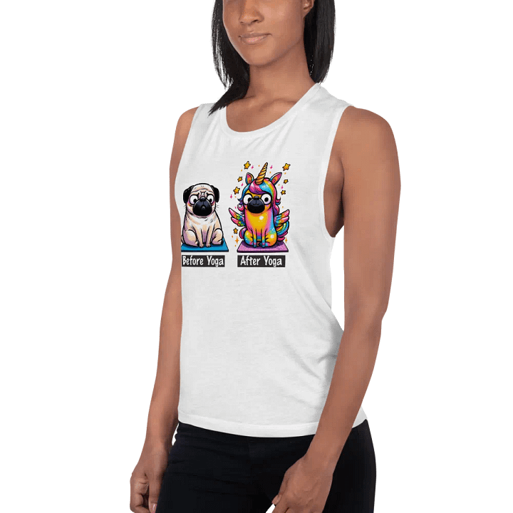 Pug Before Yoga After Yoga funny meditation design product image (1)