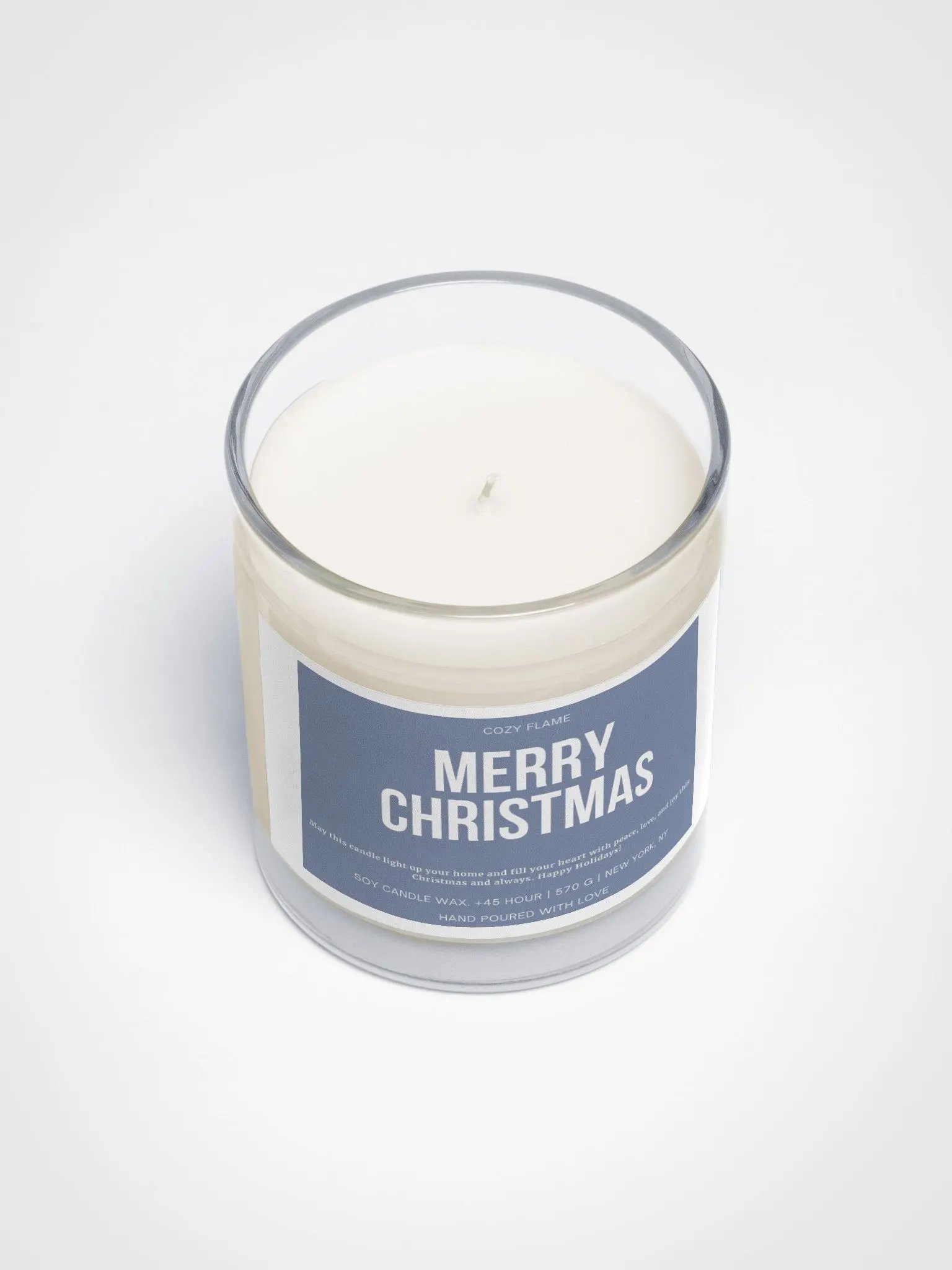 Merry Christmas Soy Wax Candle Blue Color product image (3)