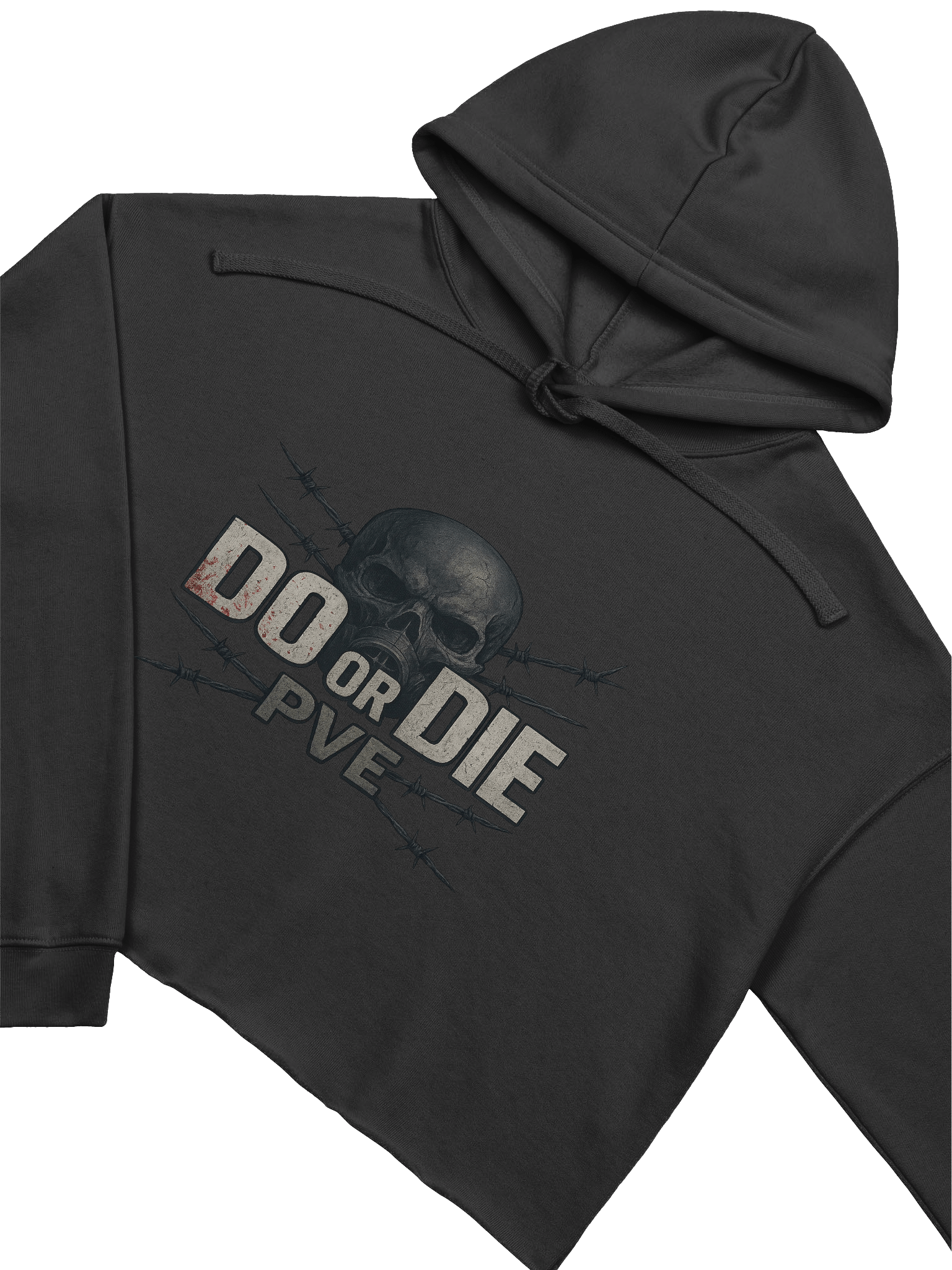 Gritty Skull Distressed Crop Hoodie product image (23)