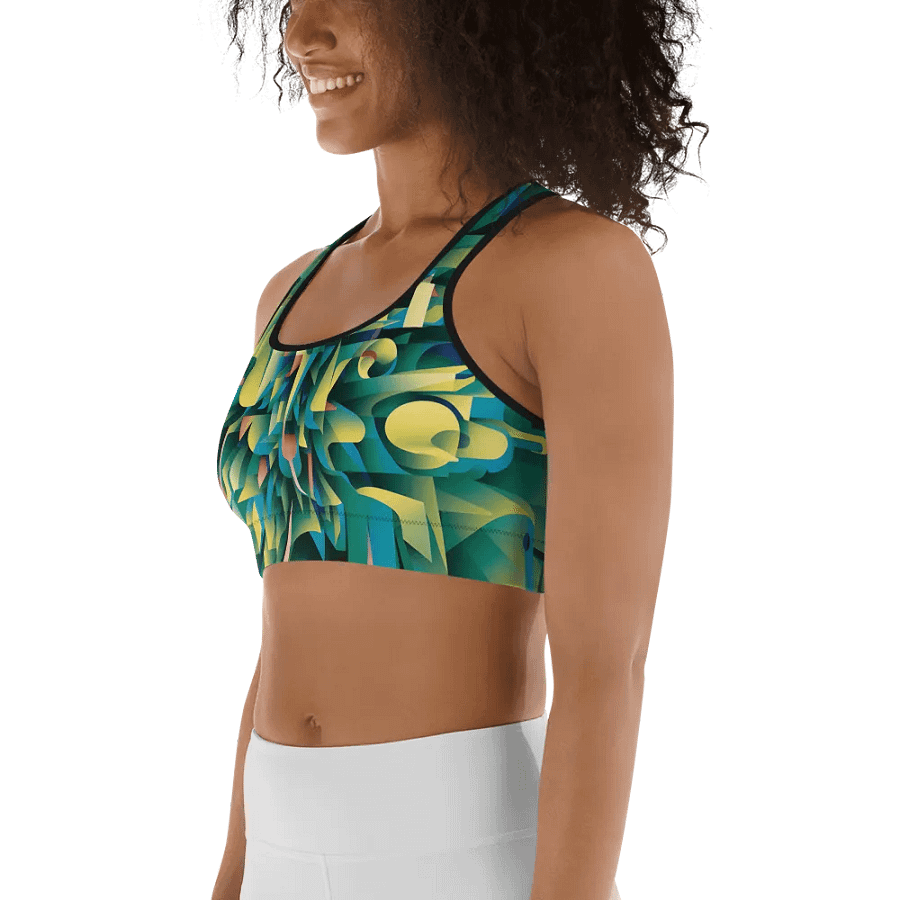 Abstract Lithographic Pattern Design Sports Bra - V8 product image (6)
