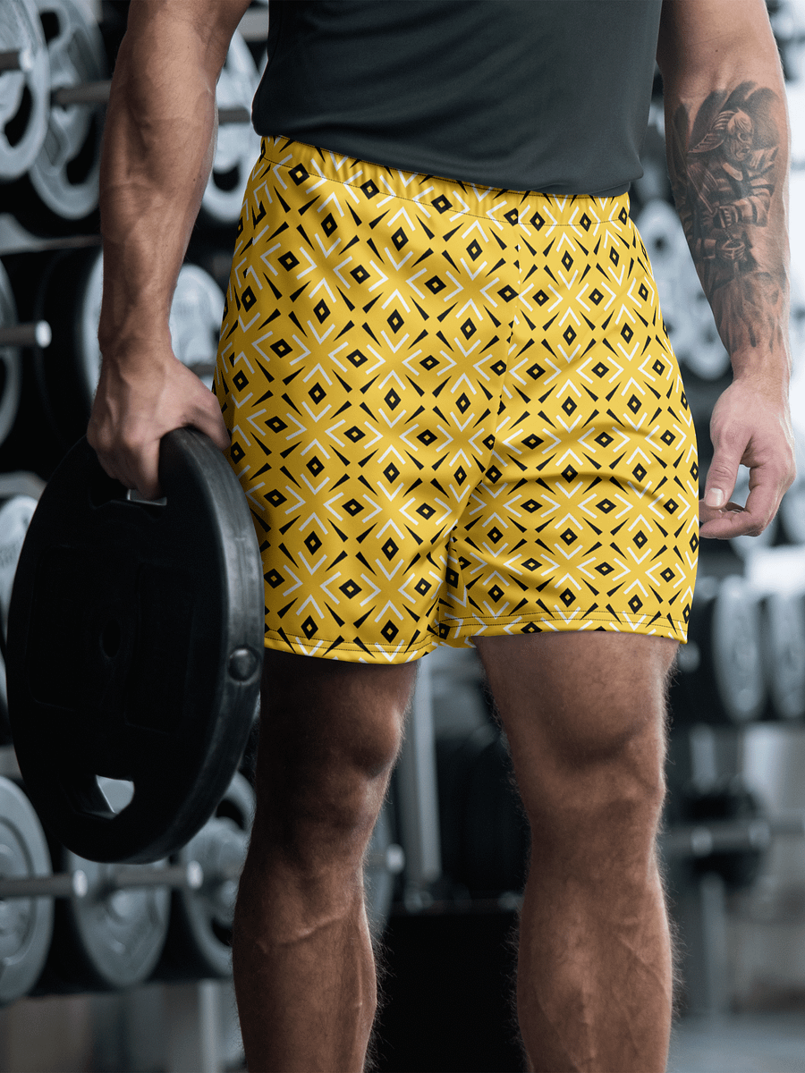 Lemon Lattice Geometric Athletic Long Shorts product image (4)