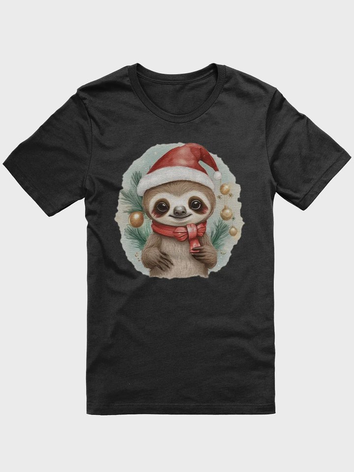 cute little baby sloth wearing a santa hat Supersoft T-Shirt product image (1)