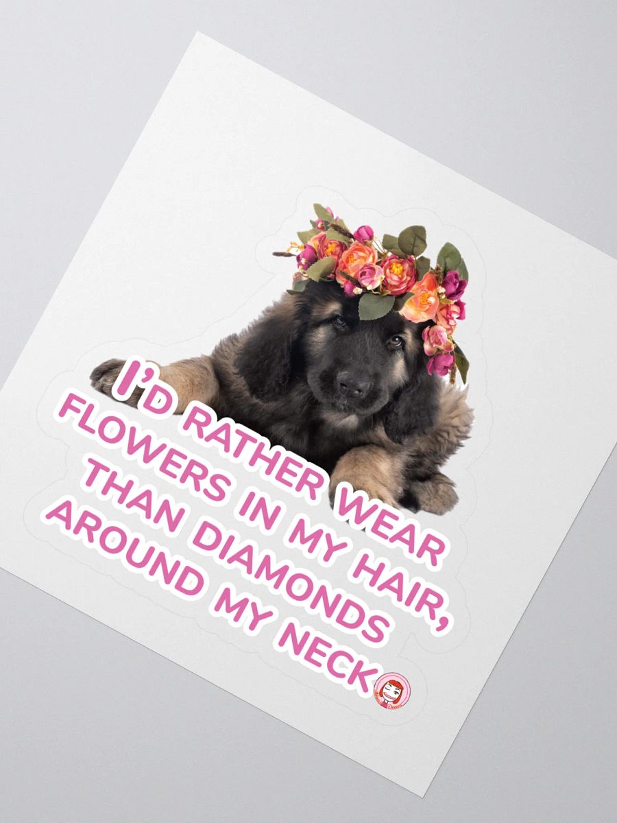 Floral Pup Kiss Cut Stickers - 