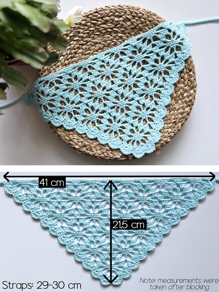 Crochet Pattern: Floral Diamond Bandana product image (2)