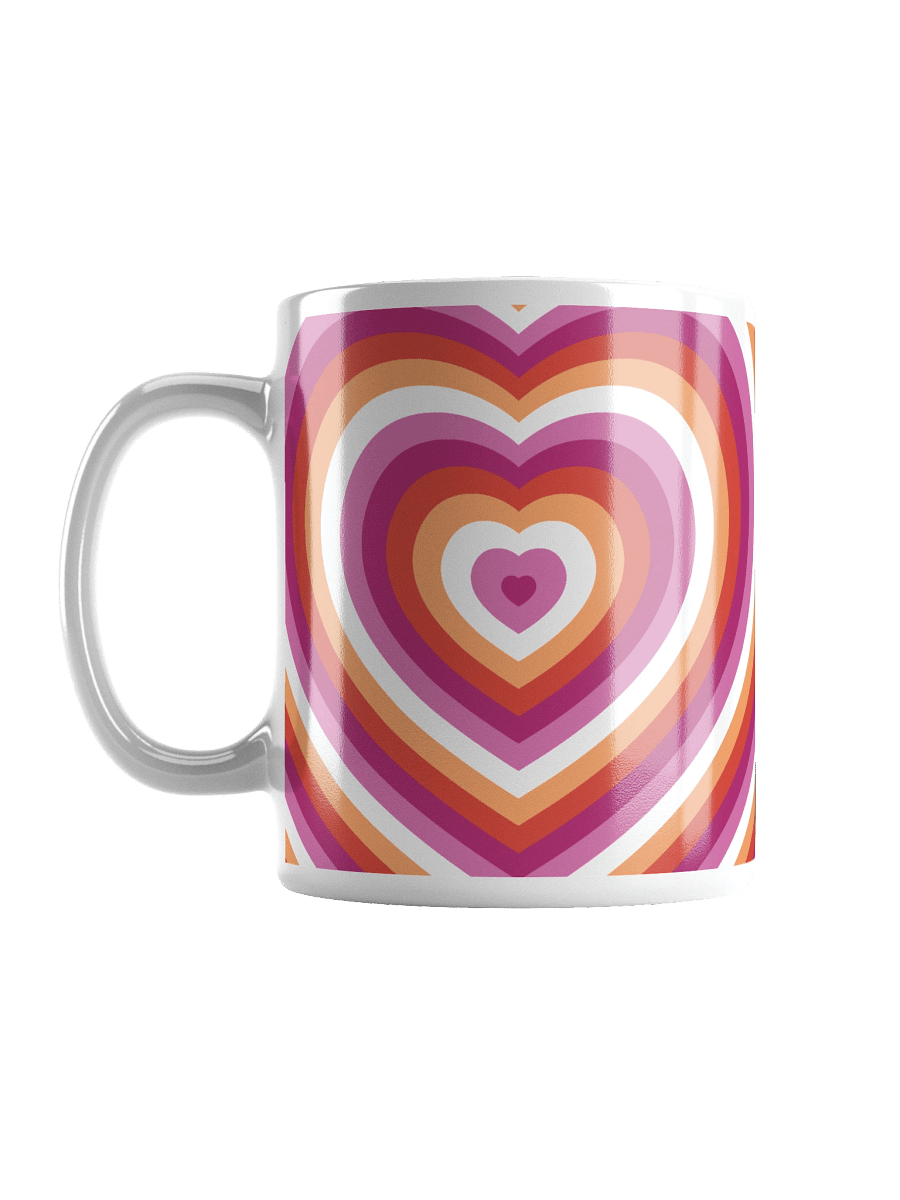 Lesbian Pride Hearts Mug (Right-handed) product image (1)