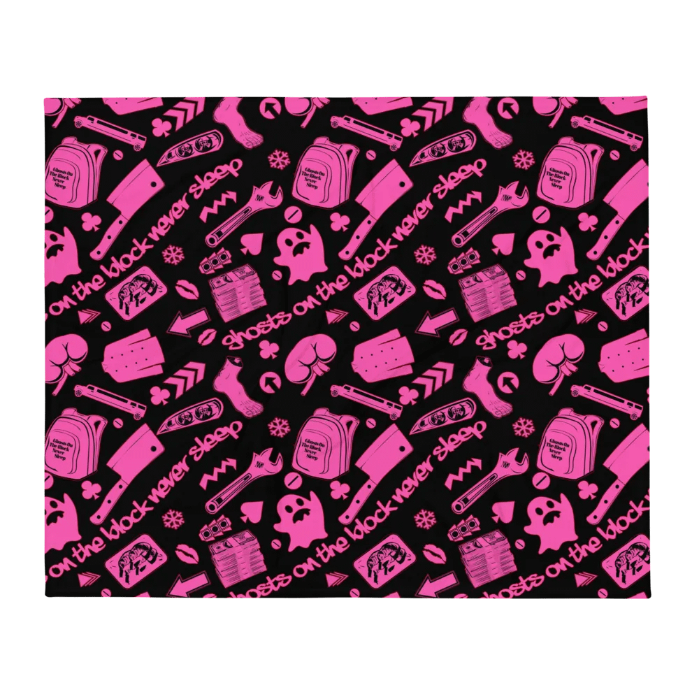 Ghosts On The Block Never Sleep Throw (Pink November) product image (3)