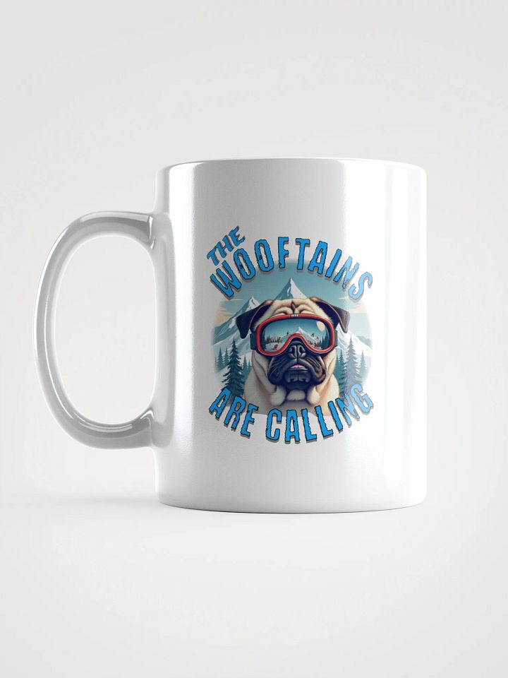 The Wooftains Are Calling Dog Pug Skiing Mug product image (1)