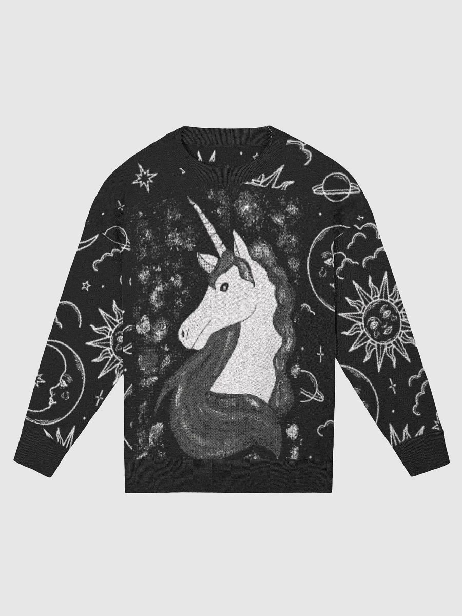 Unicorn (art by Dina R.) acrylic painting picture - Knitted Crew Neck Sweater Relaxed Fit product image (3)